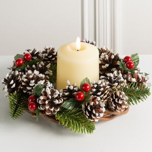 Венок для свечи из шишек Пайни 20 см