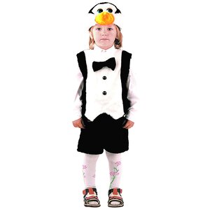 Карнавальный костюм Пингвин, рост 92-98 см Батик фото 1