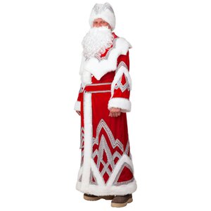 Карнавальный костюм для взрослых Дед Мороз с вышивкой, 54-56 размер