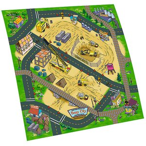 Игровой коврик Строительная площадка с машинкой и дорожными знаками 70*80 см DICKIE TOYS фото 1