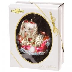 Елочная игрушки "Мальтийская болонка в кресле", 9.5*9 см, стекло, подвеска Holiday Classics фото 2