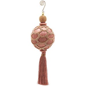 Елочный шар с Кисточкой Оллаэтель 28 см розовый, подвеска