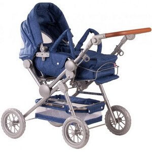 Коляска-трансформер для куклы Деним 86*82 см с регулируемой ручкой Gotz фото 1