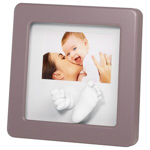 Рамочка со слепками Кит Делюкс с фото, серая, 21*21 см Baby Art (Бэби Арт) фото 1