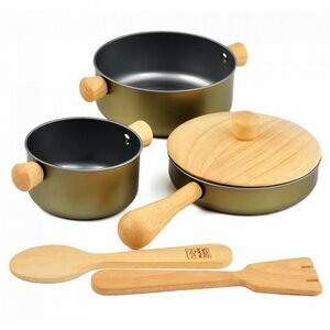 Игровой набор посуды Как у Мамы 6 предметов, дерево