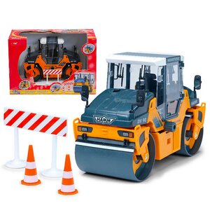 Каток-асфальтоукладчик с дорожными знаками 22 см 1:20 DICKIE TOYS фото 1