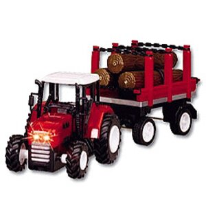 Трактор с прицепом и брёвнами 26 см свет звук фрикционный DICKIE TOYS фото 2