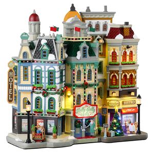 Фасад Отель The Holly Jolly 29*29 см, подсветка, на батарейках Lemax фото 1