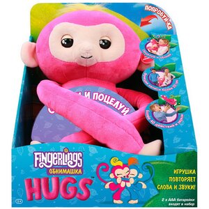 Интерактивная игрушка Обезьянка-обнимашка 41 см розовая Fingerlings фото 5