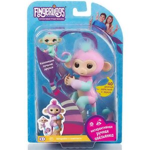 Интерактивная обезьянка Эшли с малышом Fingerlings Wowwee 12 см Fingerlings фото 3