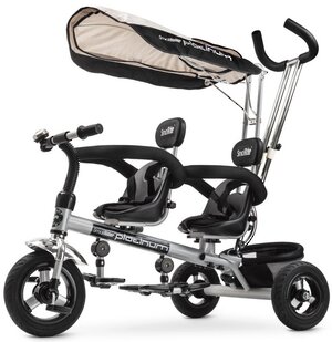 Трехколесный велосипед-коляска для двойни Small Rider Platinum ALT с тентом и ручкой Small Rider фото 2