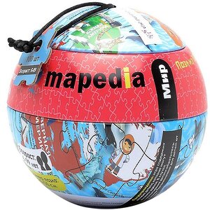 Пазл в металлическом шаре Карта мира, 100 элементов