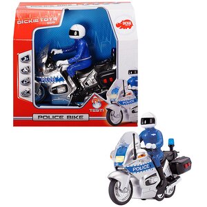 Полицейский мотоцикл 15 см свет звук фрикционный DICKIE TOYS фото 1