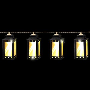 Светодиодная гирлянда на батарейках Фонарики Черные Ночи 8 теплых белых LED ламп 1.4 м, прозрачный ПВХ, IP20 Edelman фото 1