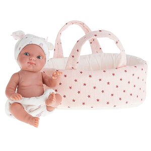 Кукла - младенец Пепита в белой корзине 21 см