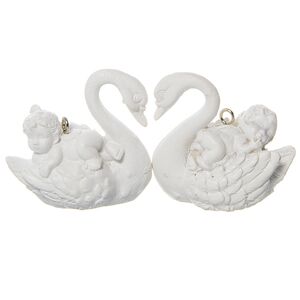 Елочная игрушка Ангел и Лебедь 5*4 см, подвеска Billiet фото 3