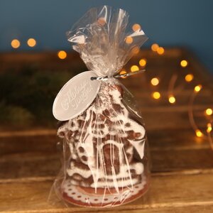 Новогодняя ароматическая свеча Домик - Шоколадное печенье 9 см Омский Свечной фото 3