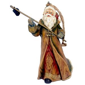 Елочная игрушка Дед Мороз с Посохом 13 см, подвеска