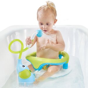 Игрушка для ванной - душ Слоненок, голубая, на батарейках Yookidoo фото 6