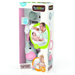 Игрушка для ванной - душ Слоненок, серая с розовым, на батарейках Yookidoo фото 3