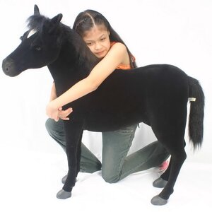 Большая мягкая игрушка Лошадь черная 97 см Hansa Creation фото 1