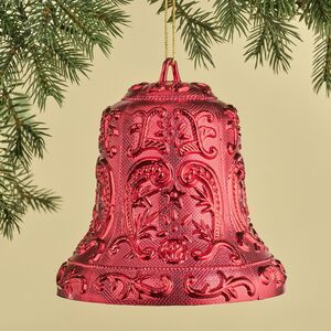 Елочная игрушка Колокольчик Tracery 15 см красный