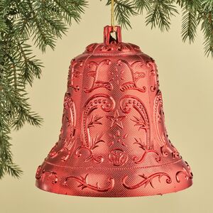 Елочная игрушка Колокольчик Tracery 20 см красный, подвеска