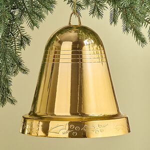 Елочная игрушка Колокольчик Xmas Peal 25 см золотой, подвеска