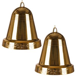 Елочная игрушка Колокольчик Xmas Peal 15 см золотой, 2 шт, подвеска