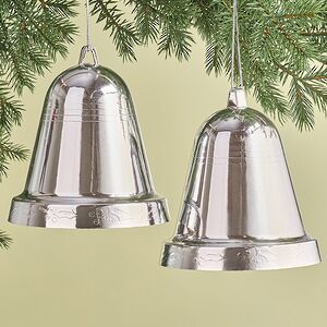 Елочная игрушка Колокольчик Xmas Peal 15 см серебряный, 2 шт