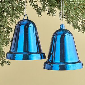 Елочная игрушка Колокольчик Xmas Peal 15 см синий, 2 шт