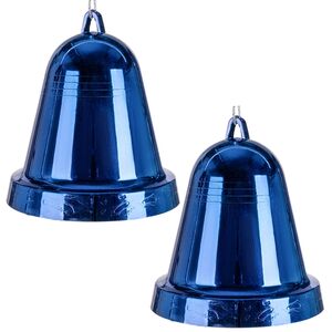 Елочная игрушка Колокольчик Xmas Peal 15 см синий, 2 шт, подвеска