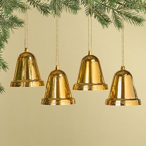 Елочная игрушка Колокольчик Xmas Peal 10 см золотой, 4 шт