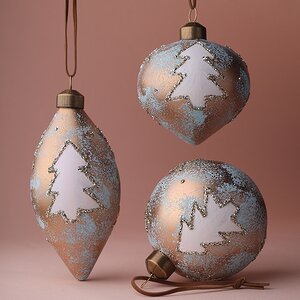 Набор стеклянных шаров Ispirazione - Val della Torre 8-13 см, 3 шт Winter Deco фото 1
