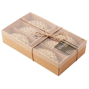 Набор стеклянных елочных игрушек Шишки Bertiolo 10 см, 6 шт, подвеска Winter Deco фото 7