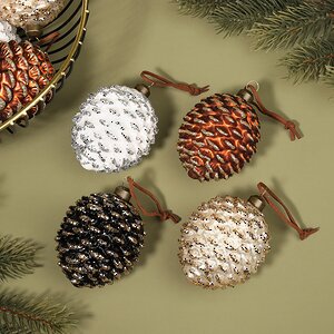 Набор стеклянных шаров Кедровые Шишки 7 см, 12 шт Winter Deco фото 2