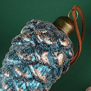 Набор стеклянных елочных игрушек Шишки Amerigo 13 см, 12 шт, подвеска Winter Deco фото 6