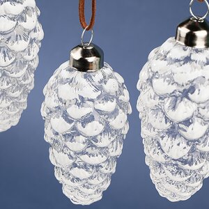 Набор стеклянных елочных игрушек Шишки Armando 11 см, 6 шт, подвеска Winter Deco фото 2
