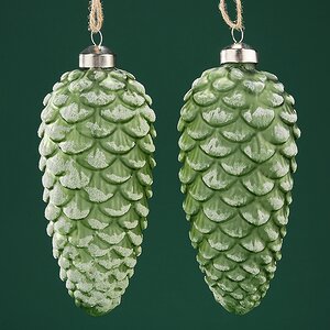 Набор стеклянных елочных игрушек Шишки Virgilio 17 см, 2 шт, подвеска Winter Deco фото 6