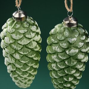 Набор стеклянных елочных игрушек Шишки Virgilio 17 см, 2 шт, подвеска Winter Deco фото 2