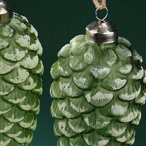 Набор стеклянных елочных игрушек Шишки Virgilio 17 см, 2 шт, подвеска Winter Deco фото 3