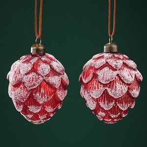 Набор стеклянных елочных игрушек Шишки Guerino 11 см, 2 шт, подвеска Winter Deco фото 6
