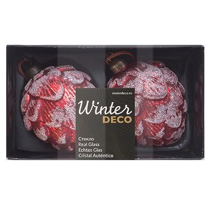 Набор стеклянных елочных игрушек Шишки Guerino 11 см, 2 шт, подвеска Winter Deco фото 7