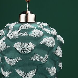 Набор стеклянных елочных игрушек Шишки Gennaro 10 см, 2 шт, подвеска Winter Deco фото 3