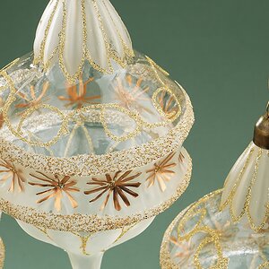 Набор стеклянных елочных игрушек Girolamo 15 см, 3 шт, подвеска Winter Deco фото 2