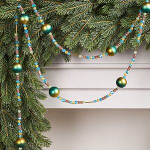 Стеклянные бусы на елку Salento: Искры Праздника 195 см