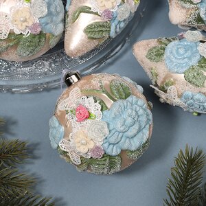 Набор стеклянных елочных шаров Pisa - Кружевная Зима 10 см, 6 шт Winter Deco фото 4