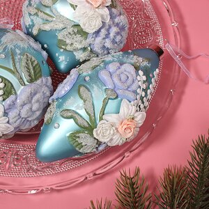 Набор стеклянных елочных шаров Pizzo - Кружевная Зима 10 см, 6 шт Winter Deco фото 4