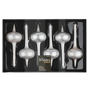 Набор стеклянных елочных игрушек Fossato di Vico 19 см, 6 шт, подвеска Winter Deco фото 11