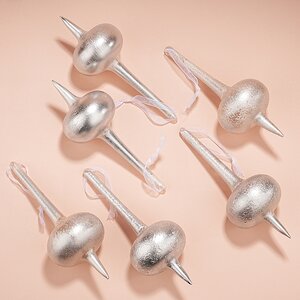 Набор стеклянных елочных игрушек Fossato di Vico 19 см, 6 шт, подвеска Winter Deco фото 9